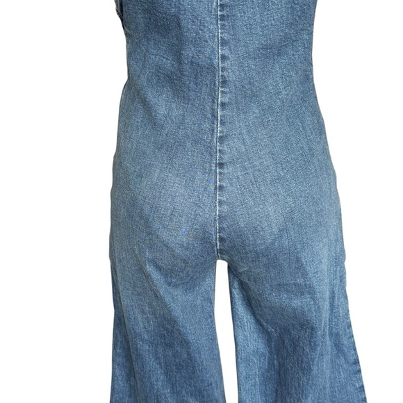 Mother Superior High-Waisted Twister Overall Sneak Punch Buggy Blue Denim Small - Picture 12 of 15